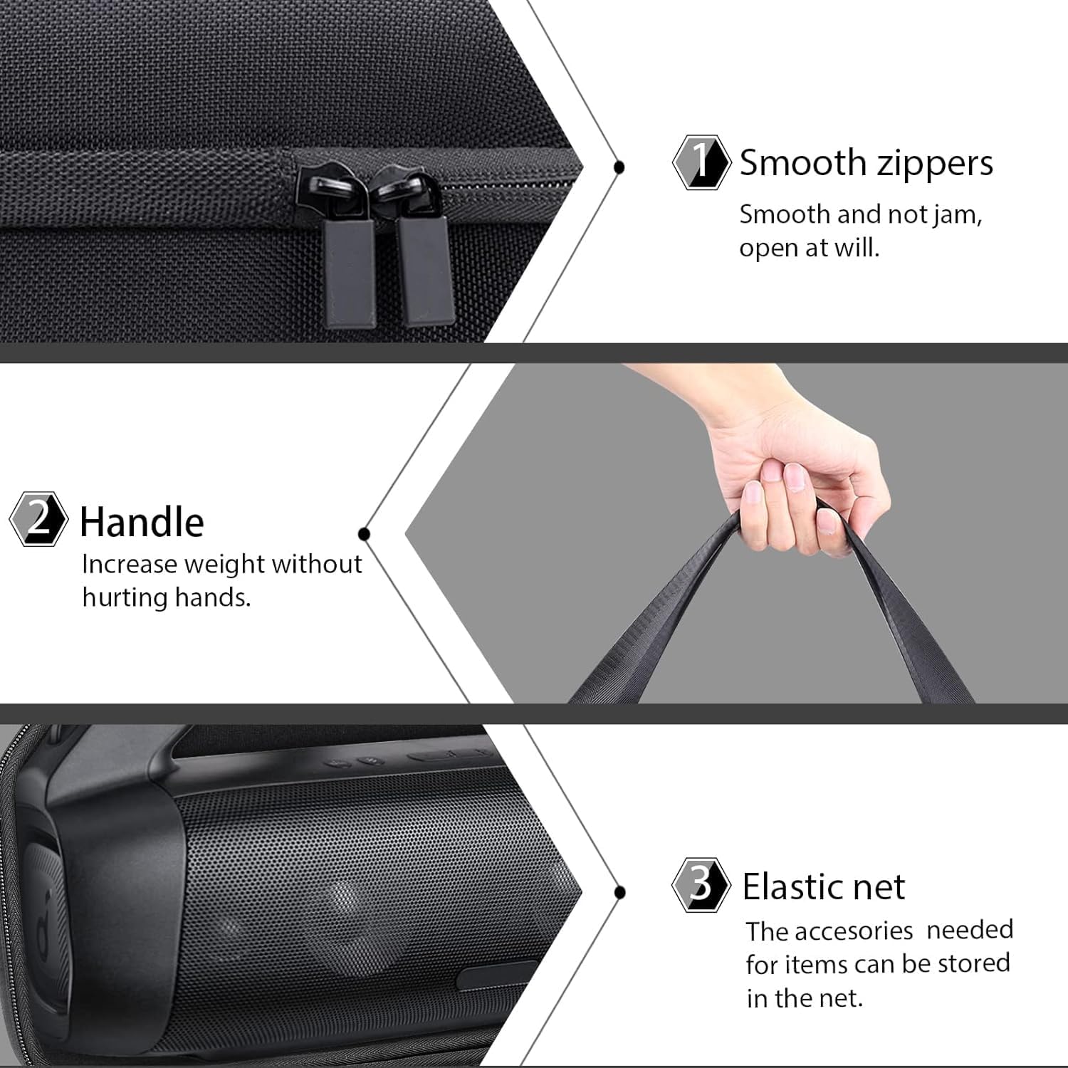 co2CREA Hard Case Bundle for Anker Soundcore Boom Go 3i & Motion Boom Plus Speakers, Portable Travel Protective Case