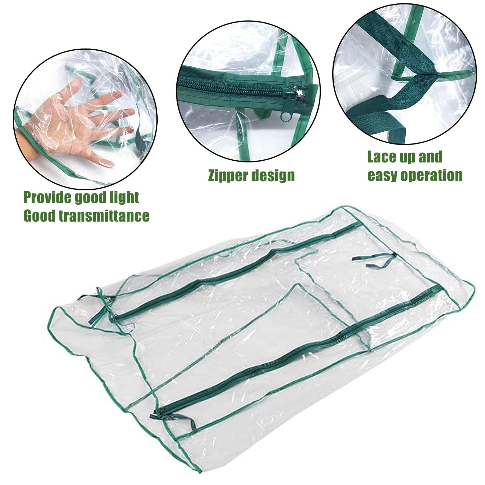 LATERN 4 Livelli Copertura di Ricambio per Serra, 160CM x 70CM x 50cm Chiaro PVC Piccolo Copertura Della Casa per Coltivazione delle Piante con Porta con Cerniera Avvolgibile (Telaio Non Includere