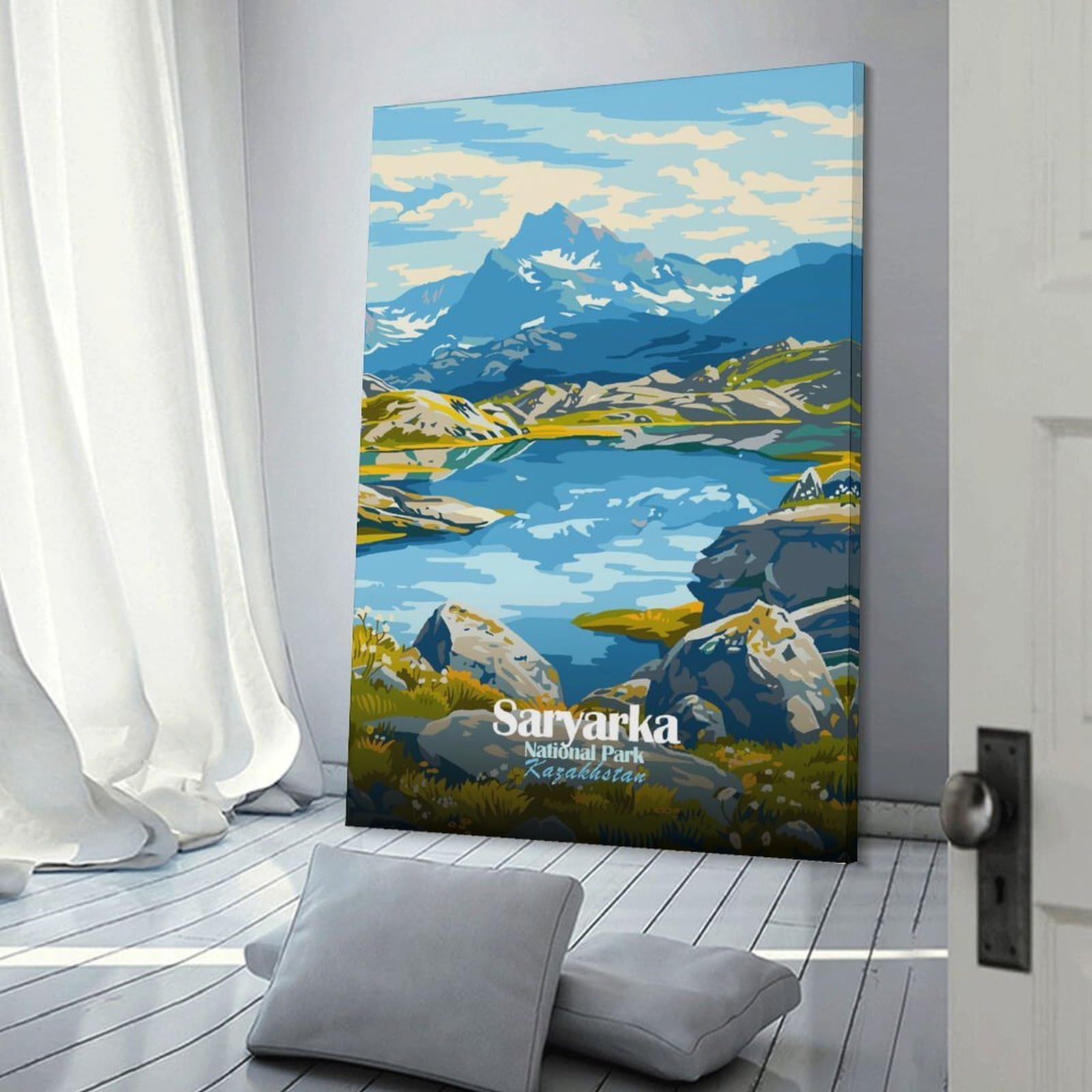 Junmoney Saryarka National Park Kazakhstan Landscape Art Wall Art Print 08x12inch(20x30cm), for Living Room, Bedroom Or Home Office, Thoughtful Wall Decor for Art Lovers
