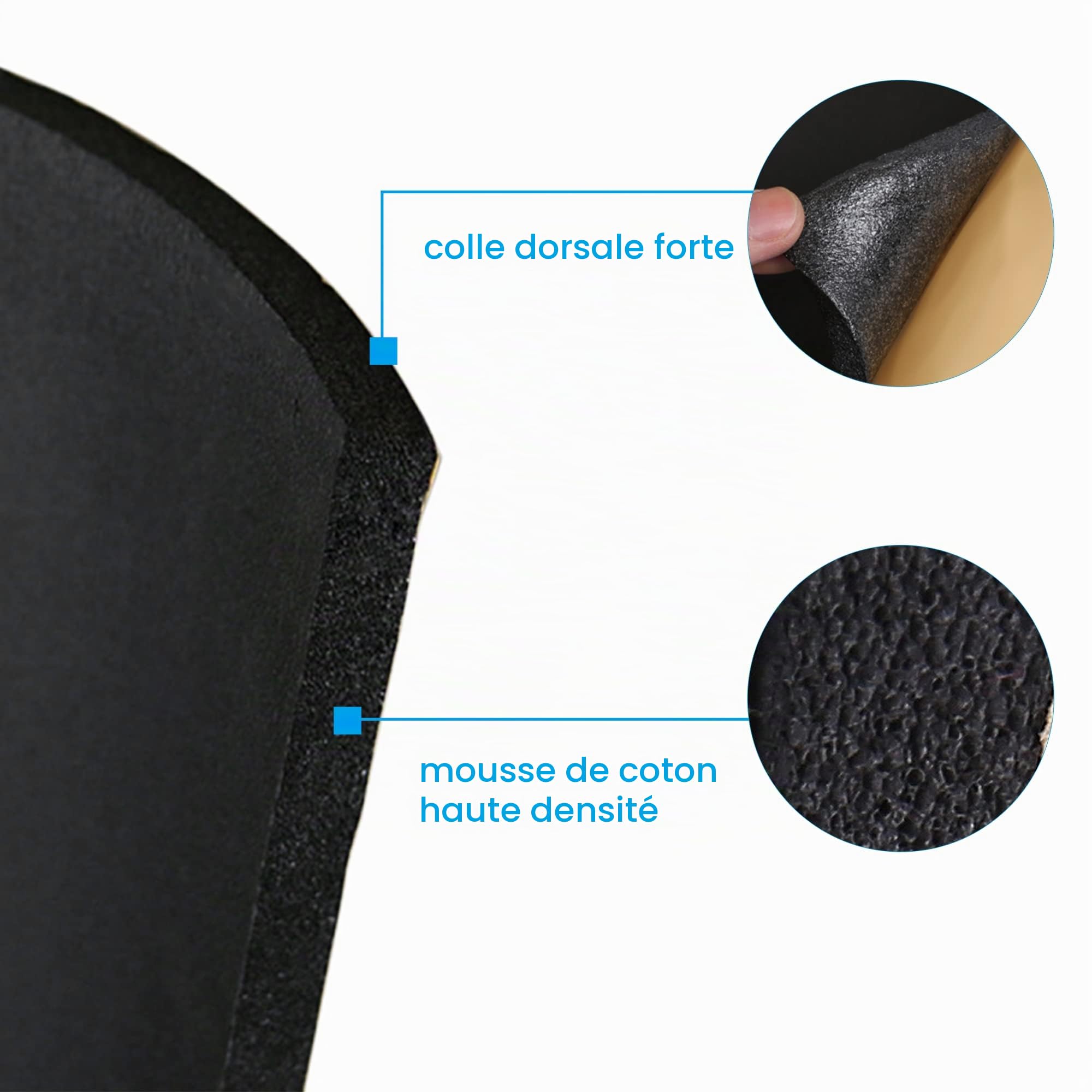 sourcing map Isolant Phonique Thermique pour Voiture Noir 1pc 10mm | Matériau: Mélanges De Coton, Dimensions: 150x50cm, Utilisation: Plafond, Porte, Sol, Hayon, Pare-Feu, Passage De Roue, Coffre