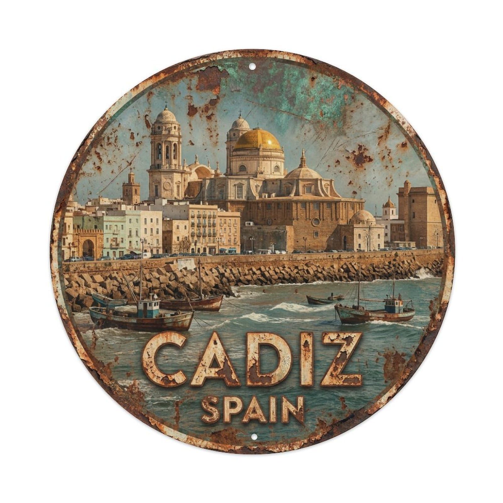 Galvaxio Style Spain Vintage Travel Cadiz Metal Tin Sign