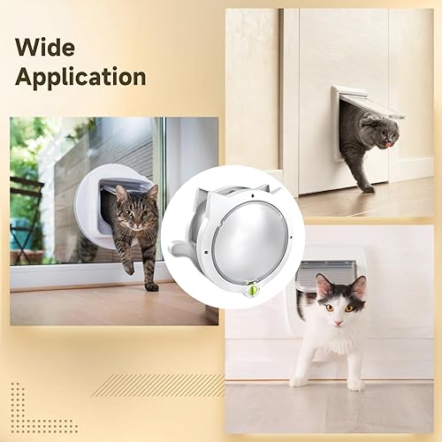 Miniatura 4 de Interior Cat Door, White, 4-Way Locking, 31 X 26 Cm, Pet Access