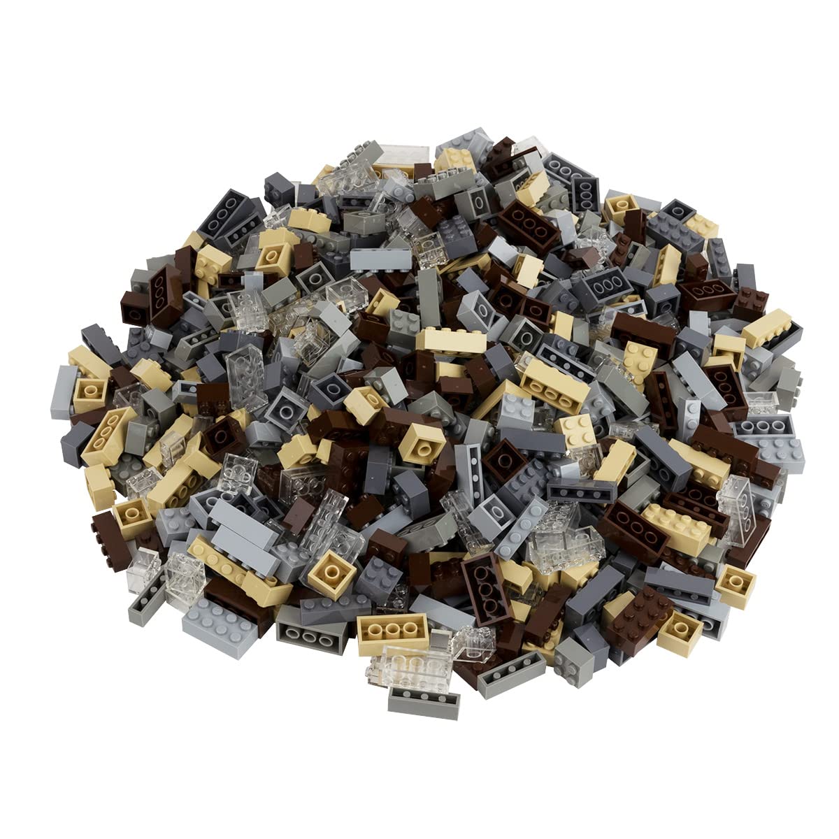 Set di mattoncini classici grandi | 2000 pezzi | 3 stampi in pietra (1 x 4, 2 x 2, 2 x 4) in 6 colori | giocattolo da costruzione 100% compatibile | regalo per bambini, ragazzi e ragazze dai 4 anni in