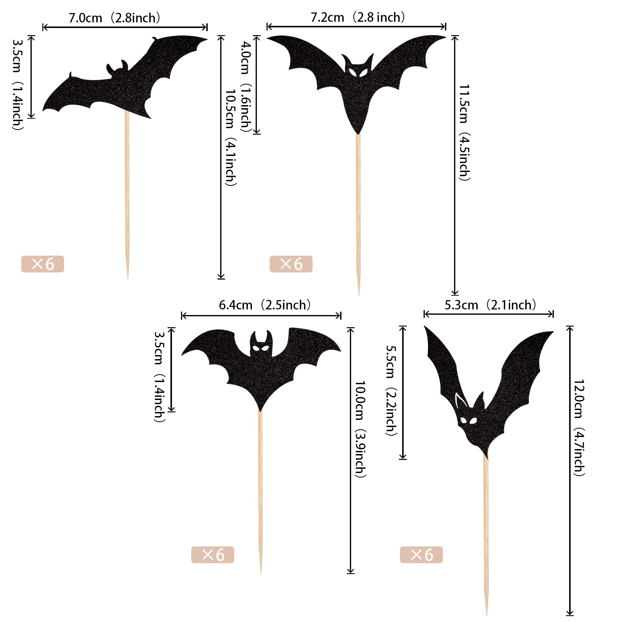 13 Décorations Topper Halloween Pour Gâteaux Et Cupcakes – Chauves-souris, Araignées – Pour Fête Thématique