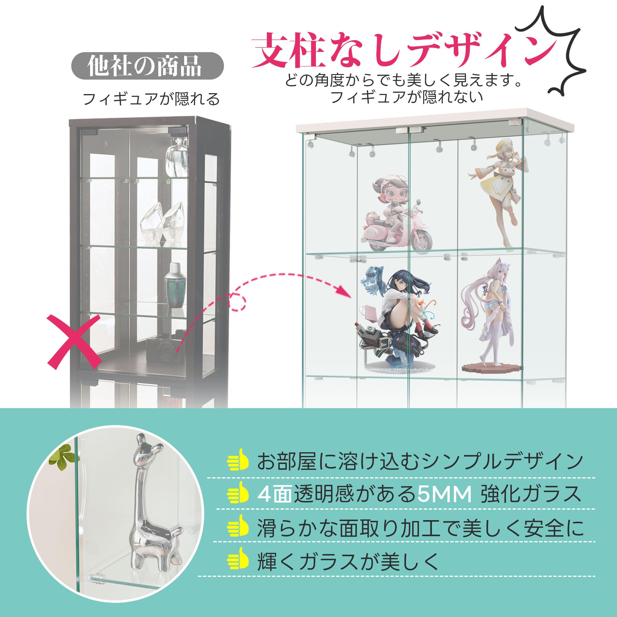 幅80.5×奥行36.5×高さ164cm コレクションケース 両扉タイプ 4段 Amazon.co.jp: MENGLIN コレクションケース 両扉タイプ 4段 幅80.5