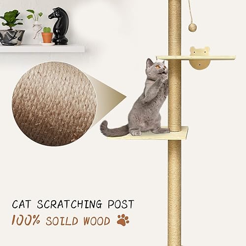Miniatura 6 de IKARE Estante de pared para gatos con hamaca, estantes de pared para gatos y perchas para interiores, hamaca de pared montada para gatos para