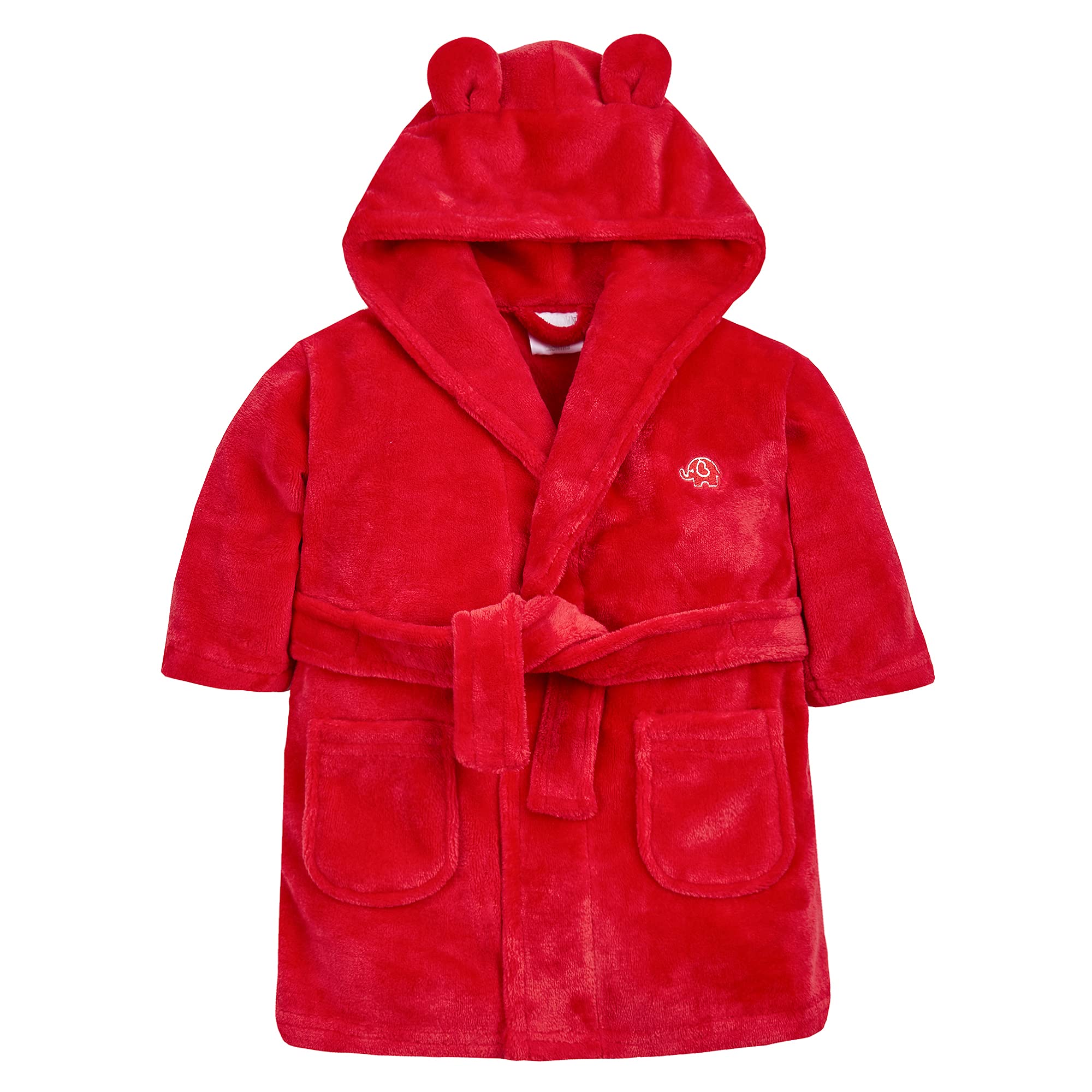 Undercover lingerie Baby Elephant Fleece Robe 18C669 Red 12-18 Months