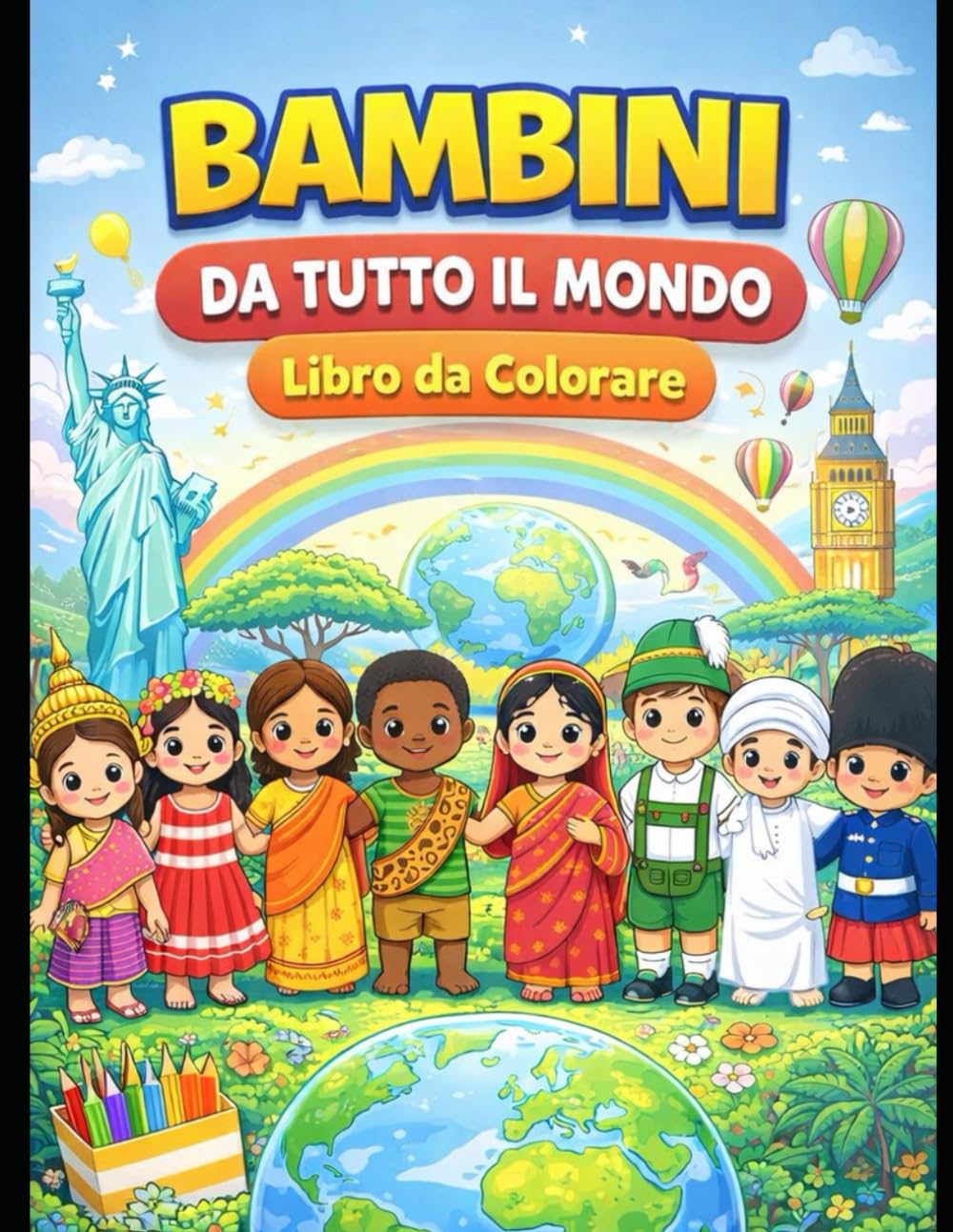 Bambini da Tutto il Mondo – Libro da Colorare per Bambini: Scopri culture, tradizioni e paesi del mondo colorando bambini in abiti tradizionali