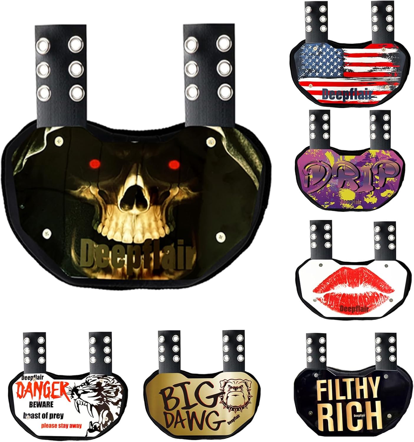 Sports Football Back Plate Curved Design Football Lower Back Protect Sports Protective Accessories Devil Pattern for Kids & Adults
