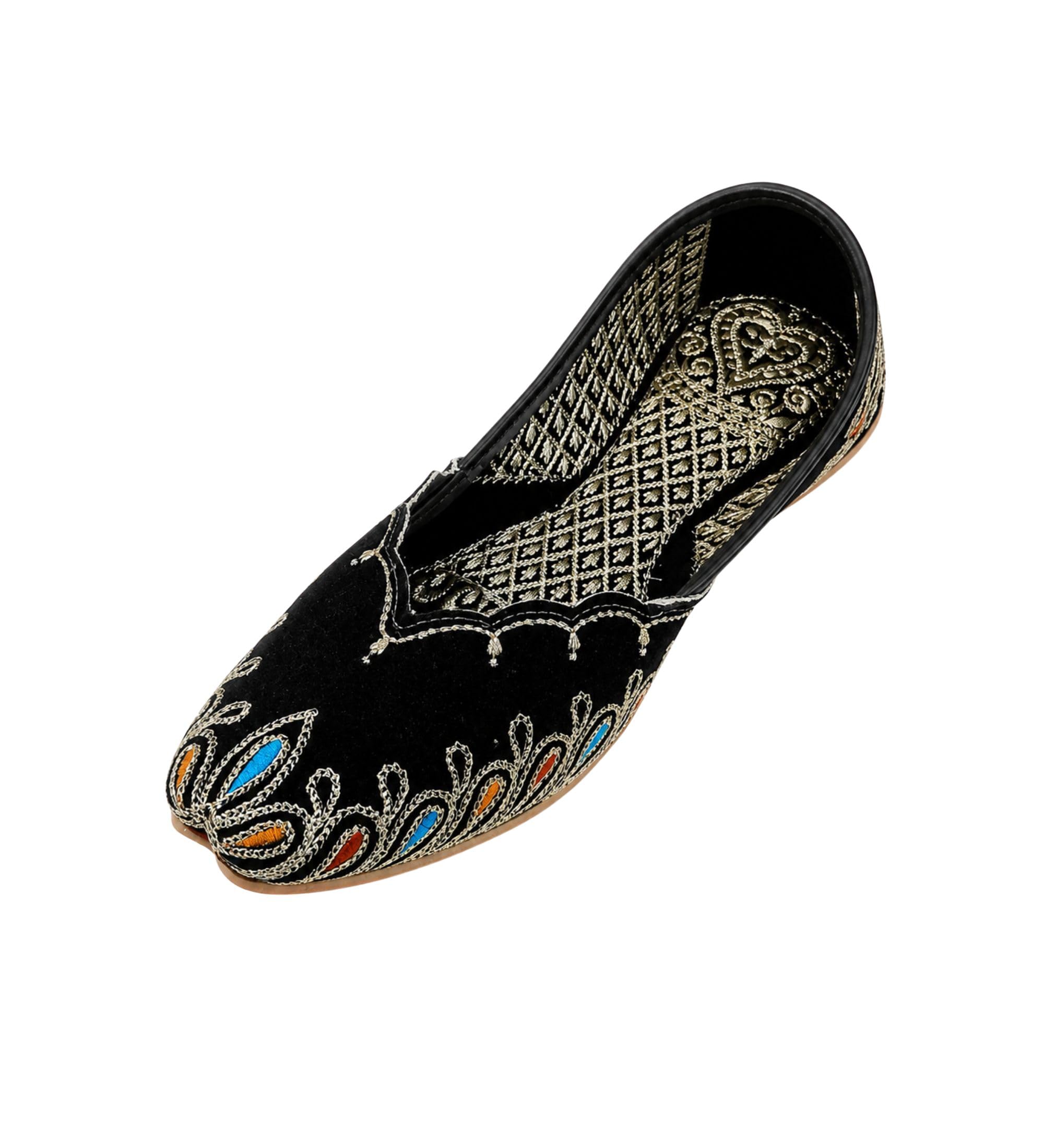 sunking Velvet Punjabi Jutti for Women Handmade Designer Ethnic Flats-picture-14