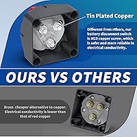 Vista 6 de Joinfworld Interruptor de desconexión de batería 1-2-Ambos-Apagado de 12V-48V, impermeable, interruptor de apagado de batería doble, interruptor