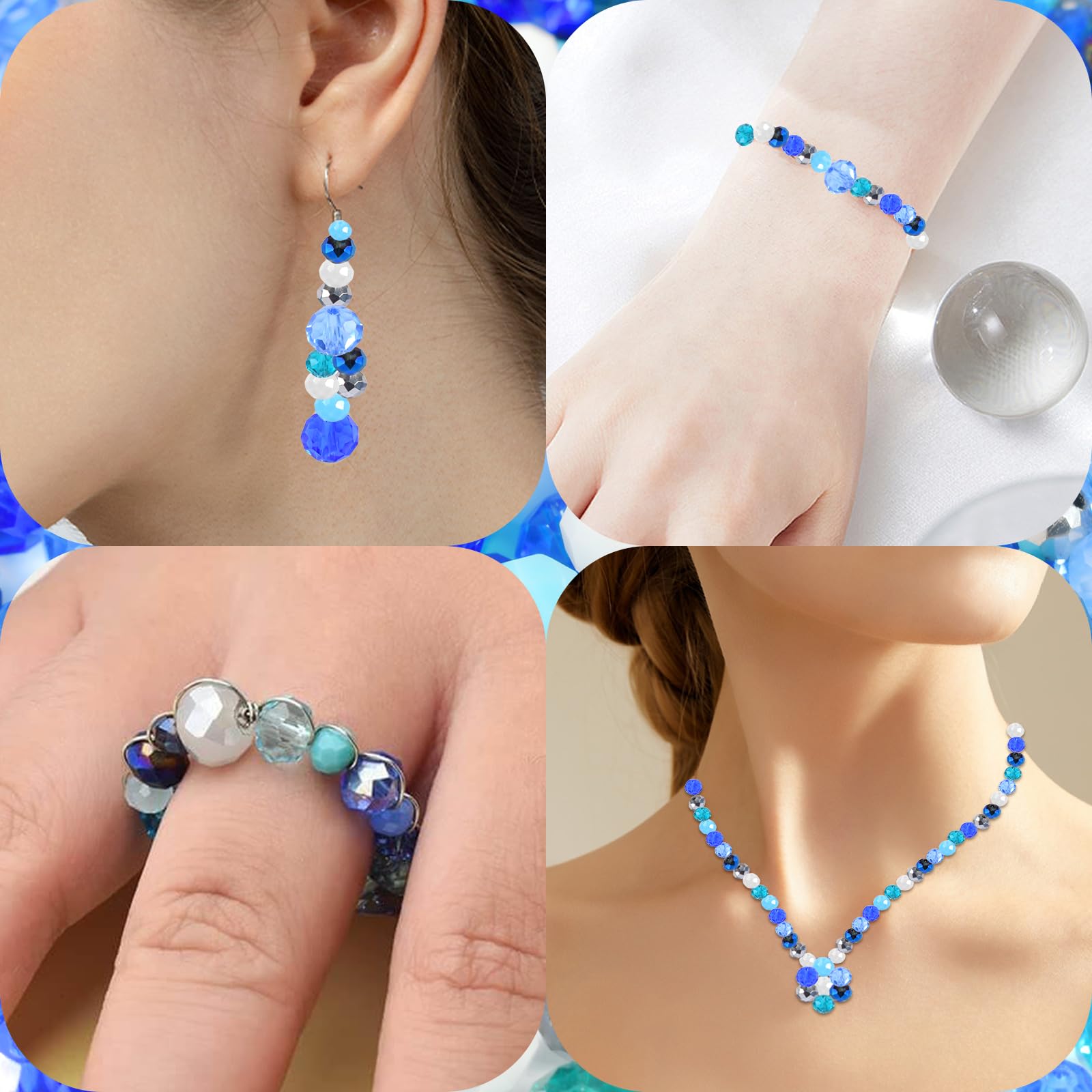 1000 Perline In Vetro Sfaccettato Trasparente - 4mm/6mm/8mm Per Gioielli Fai Da Te E Craft - Foto 3