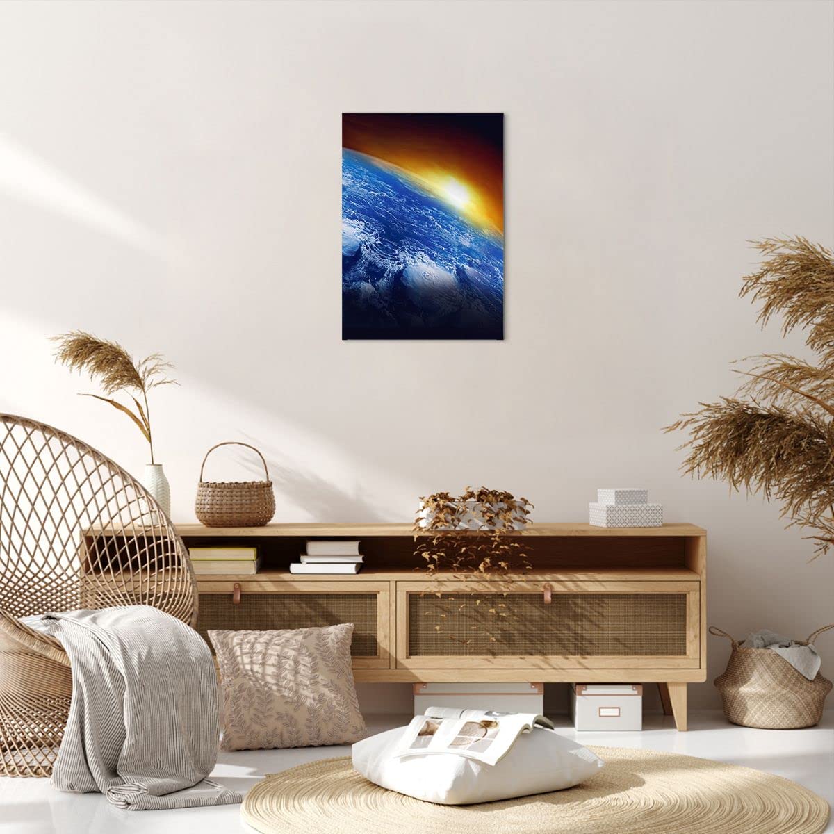 Lienzos decorativos Galaxia tierra espacio Cuadro Sobre Lienzo Moderno Vertical 50x70cm Cuadros Decoracion Salon Dormitorio Cocina Cuadros Pared Imágenes Wall Art Prints Decor Canvas PA50x70-2335