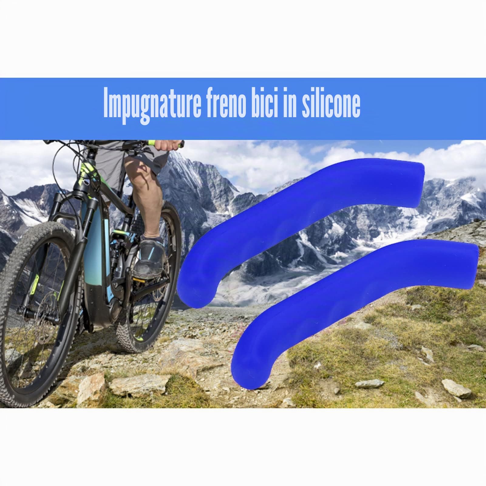 OKJHFD 5 colori copertura leva freno bici in silicone antiscivolo impermeabile per bici normali e da strada mountain (Azul)