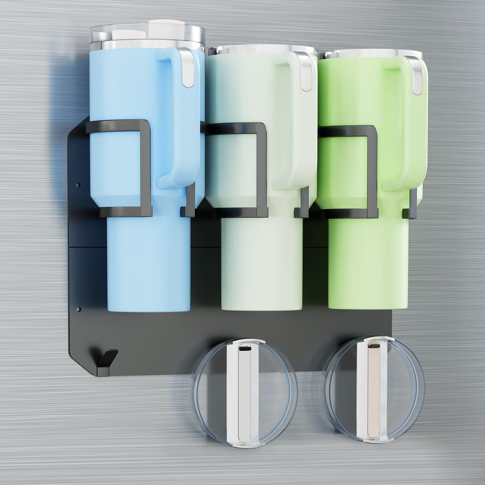 1 Set Magnetic Cup Holder for Stanley Cup 40oz Heavy Duty, Tumbler Lid Organizer for Stanley Cup Accessories, Water Bottle Holder for Fridge, Tumbler