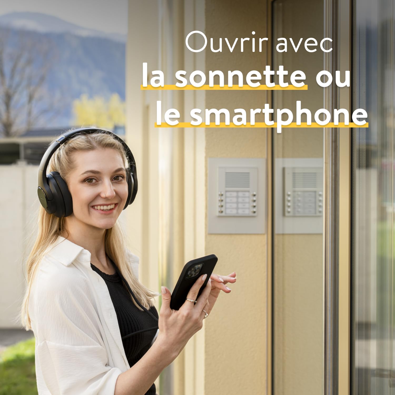 Nuki Opener, Serrure porte, ouverture de porte intelligent, Serrure connectée de l'immeuble, Nuki WLAN Bridge requis, interphone sans fil, Nuki Smart Home, blanc