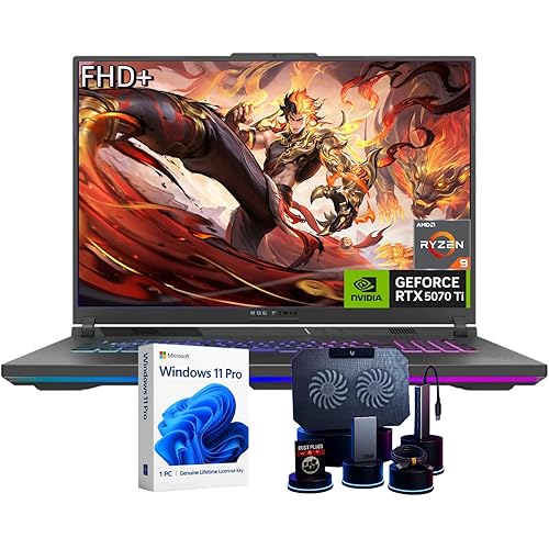 ASUS ROG Strix G16 (2025) Gaming Laptop - AMD Ryzen 9 HX, NVIDIA GeForce RTX 5070 Ti 12GB GDDR7, 16" WUXGA Display (2.5K 165Hz/3ms), Wi-Fi 6E, Windows 11 Pro | 16GB DDR5 RAM + 1TB SSD | Accessories