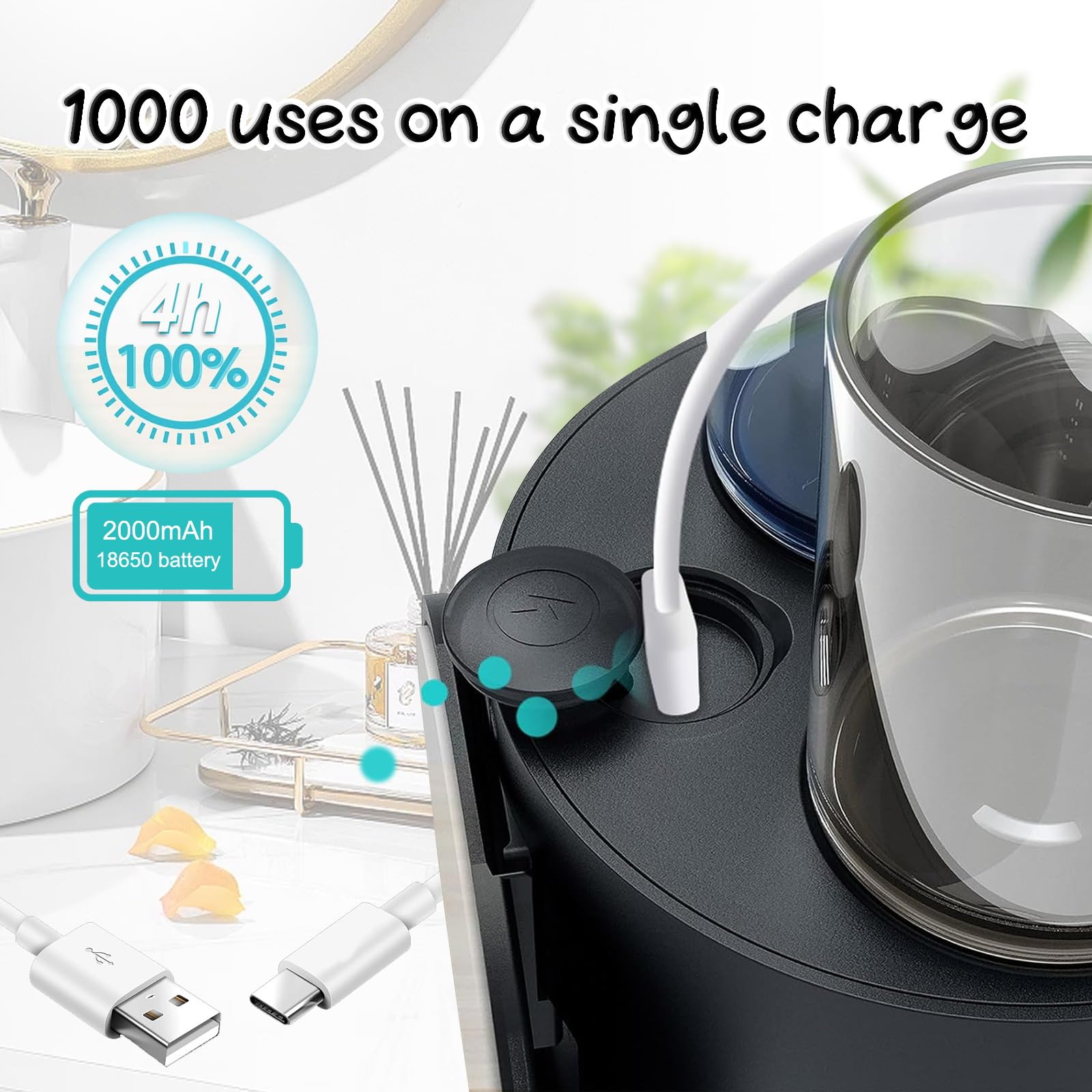 Dispenser Collutorio Automatico Senza Contatto - 540ml, Con 2 Tazze Magnetiche - Foto 10