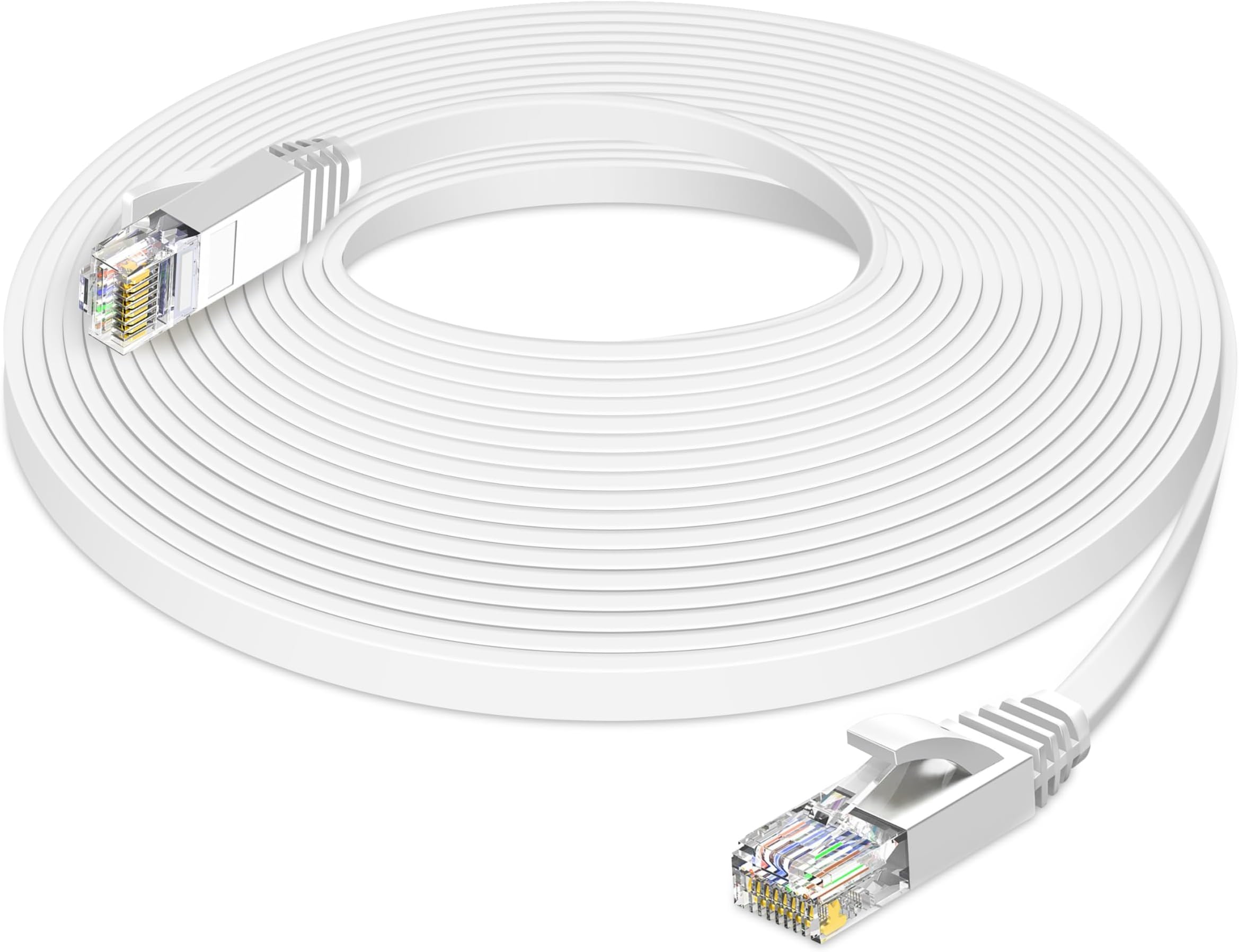 GLCON20m Ethernet Cable, Cat7 High Speed Internet Cable 10Gbps 600MHZ, Lan Network Cable with STP Copper Wires Shielded, Flat RJ45 Cable Broadband Cable for Switch/PC/Game Console/PS4/Modem
