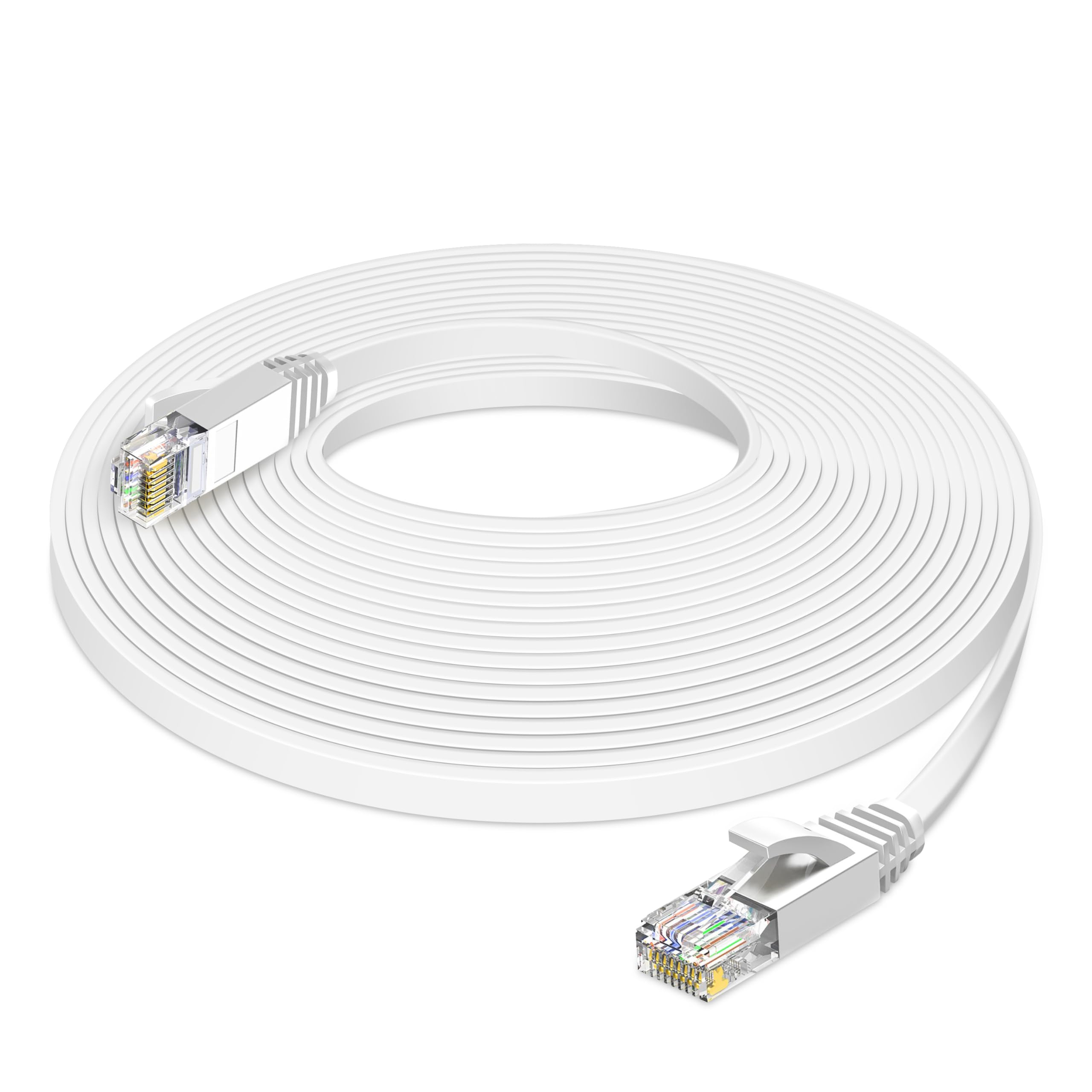 GLCON20m Ethernet Cable, Cat7 High Speed Internet Cable 10Gbps 600MHZ, Lan Network Cable with STP Copper Wires Shielded, Flat RJ45 Cable Broadband Cable for Switch/PC/Game Console/PS4/Modem