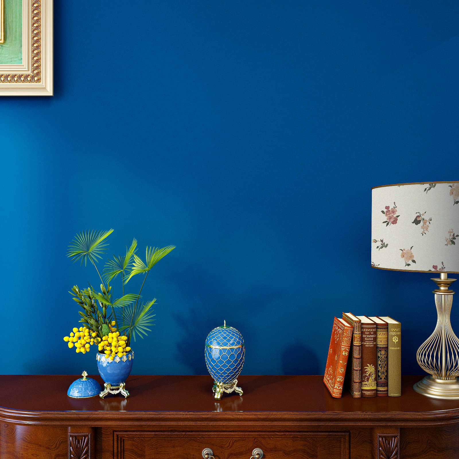 VaryPaper Peel and Stick Sapphire Blue Wallpaper 40cmx800cm Blue Contact Paper for Kitchen Countertops Sticky Back Plastic Thick Lining Paper for Wall Living Room Bedroom Vinyl Wrap for Furniture - Image 3