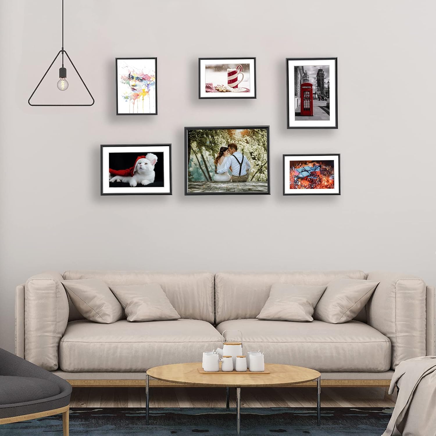 Buy 4x6 Picture Frame Black Matte Thin Modern Metal Set of 4, for