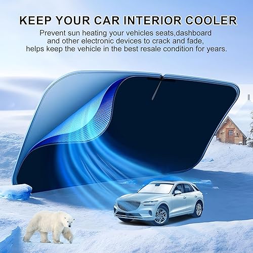 Miniatura 2 de T TGBROS Ajuste personalizado para parasol de parabrisas Toyota RAV4 2019-2023 2019 - 2023, protector solar plegable, cubierta de poliéster