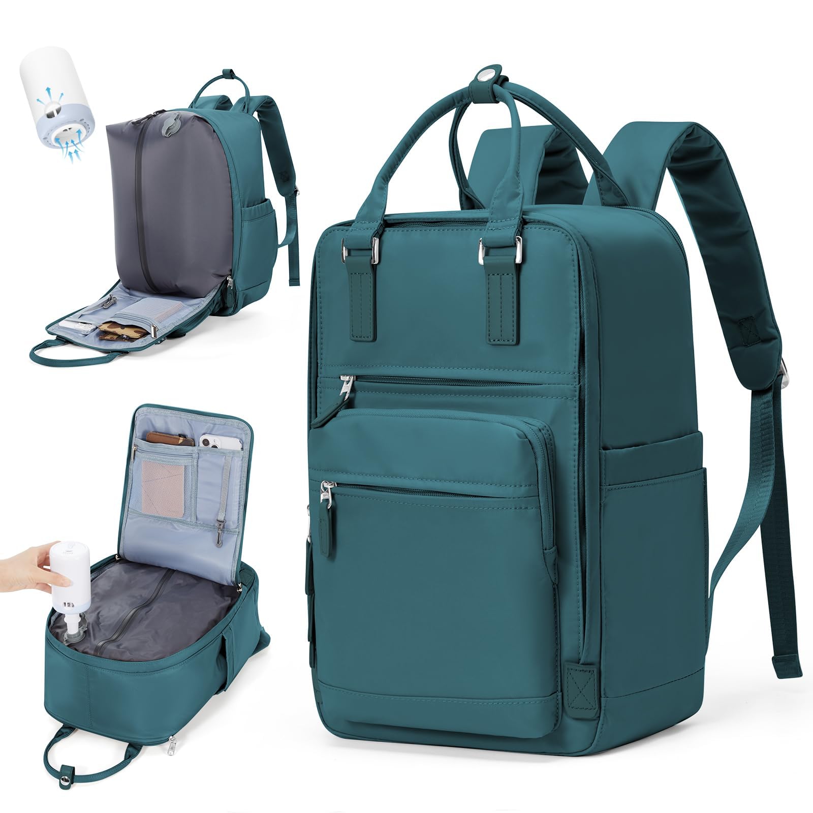 SZLX Zaino Ryanair 40x20x25 Donna Zaino da Viaggio 40x30x20 Sottovuoto con pompa Bagaglio a Mano Sottovuoto Uomo Borse da Cabina 45x36x20 Easyjet con scomparto per scarpe per Laptop da 14 Pollici