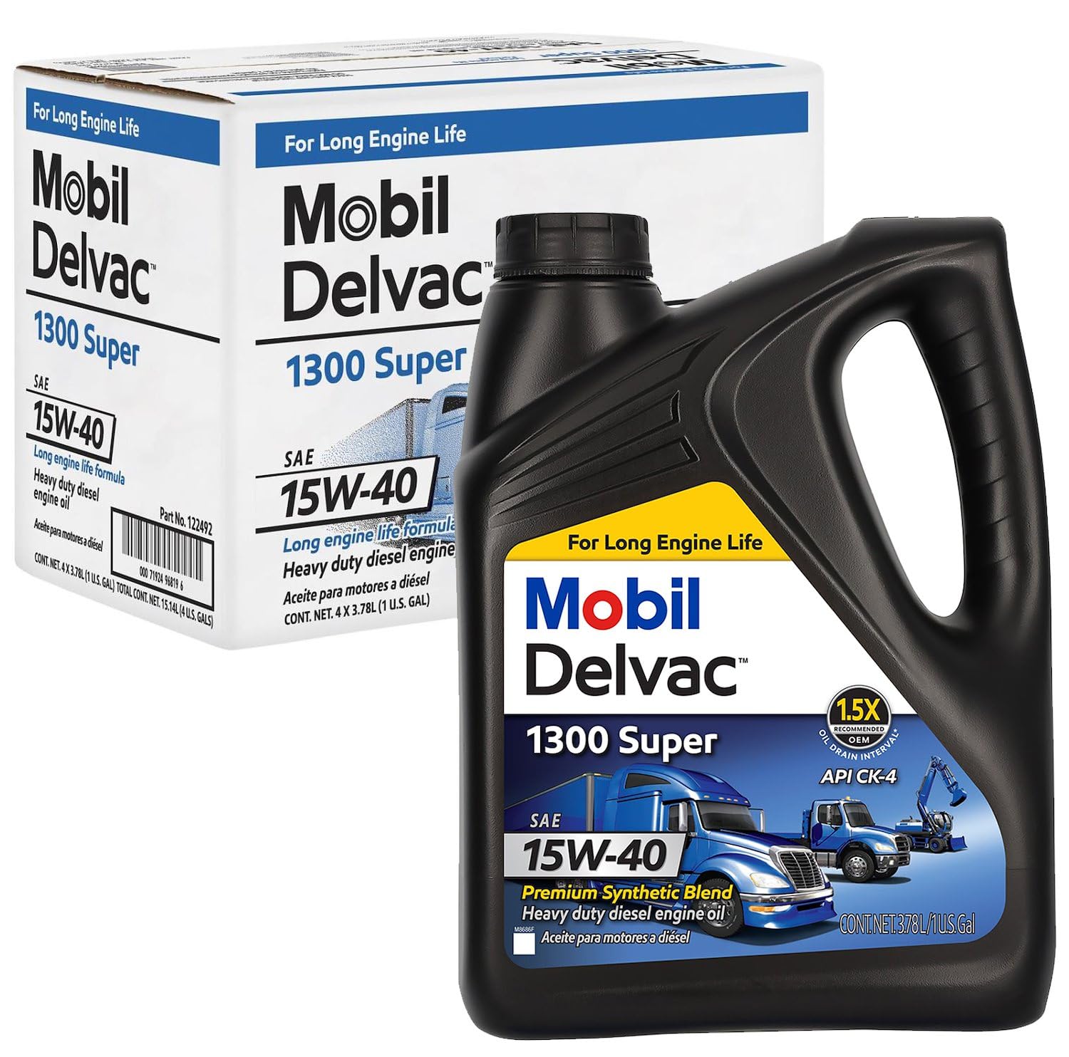 (12520) 122492 Mobil DELVAC 15W40 - Gallon