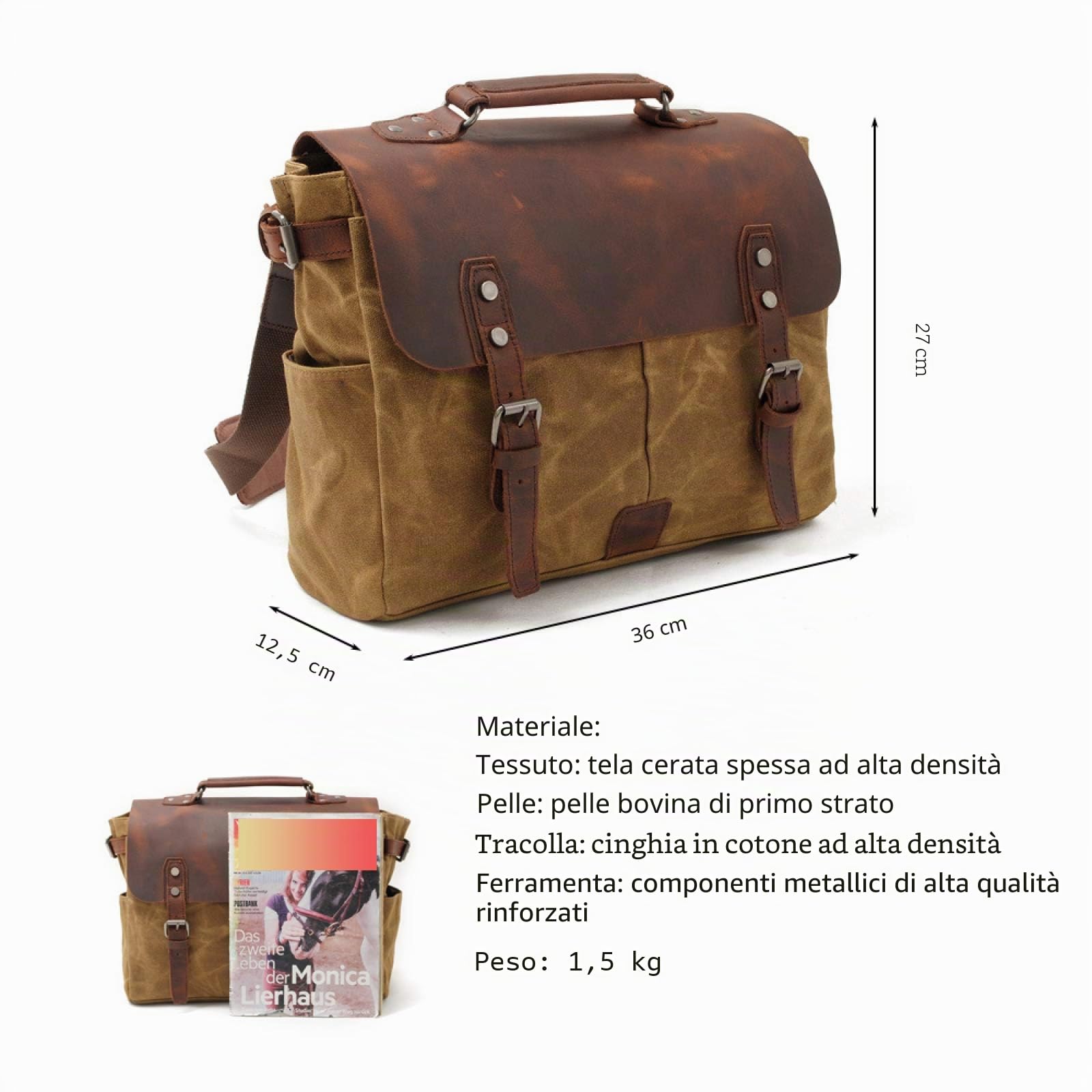 YUANZHOU borsa Laterali Moto Pelle Borse Morbide Tela