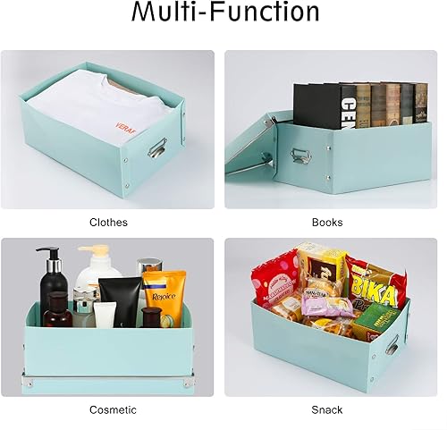 Miniatura 58 de SEEKIND Caja de almacenamiento con tapas y asas decorativas, 3 en 1, a prueba de humedad, plegable para ahorrar espacio, para ropa, cosméticos