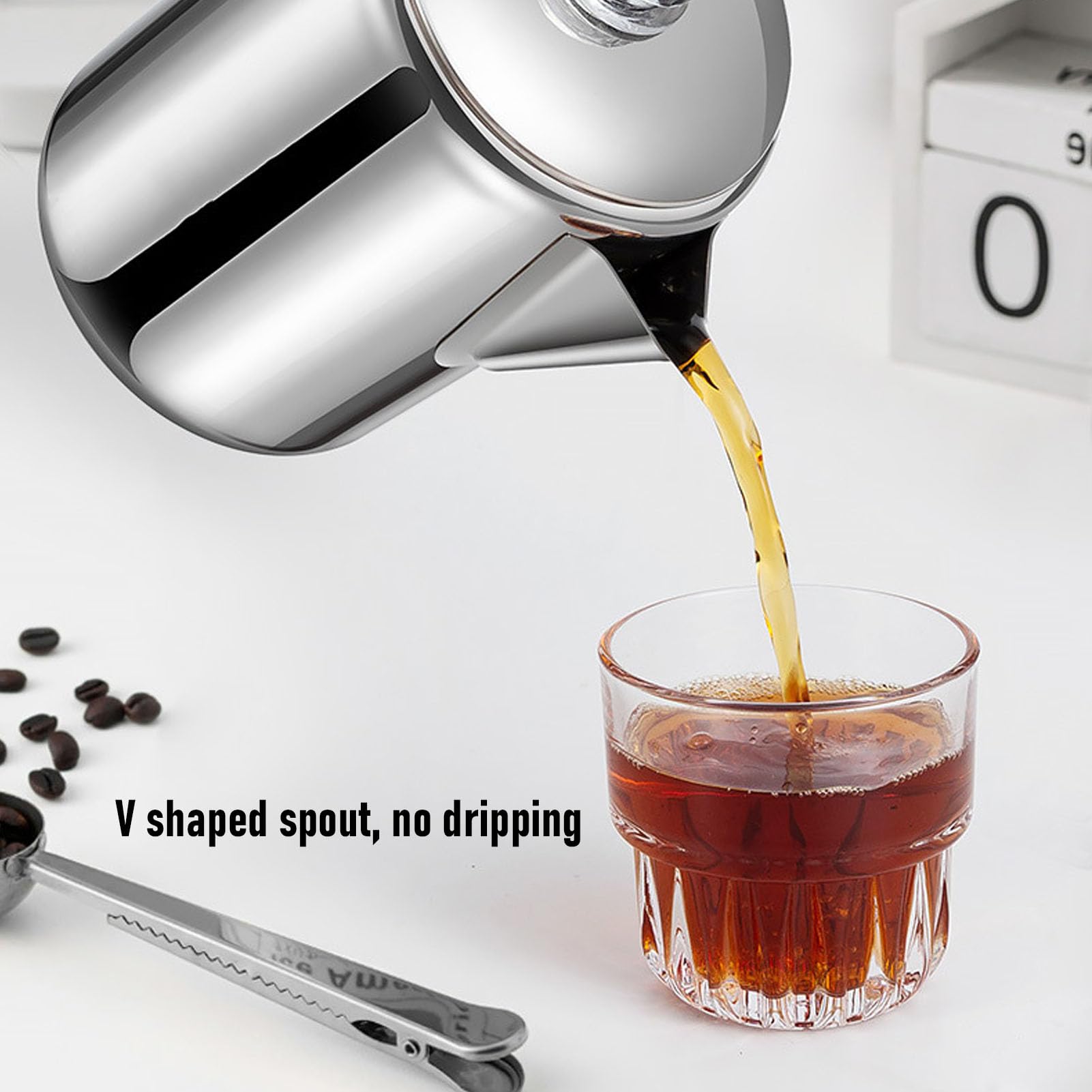 Cafetière Percolateur en Acier Inoxydable 12 Tasses sur Cuisinière, Percolateur Multi-réchaud de Camping, Pot à Cappuccino pour L'extérieur, la Maison, la Randonnée, les Voyages (12 tasses