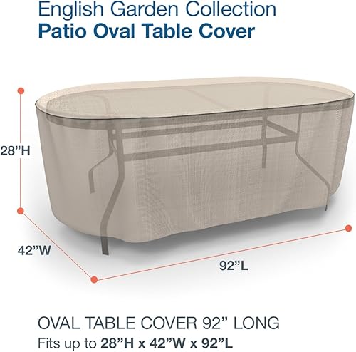 Miniatura 2 de Budge P5A27PM1 - Funda ovalada de jardín inglés, resistente e impermeable, extra grande, dos tonos marrón