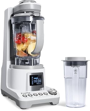 Fretta Vacuum Mixer, Vacuum Blender, 1500ml, Large Capacity, High Power, High Speed Rotation, Can Crush Ice, 6-Blade, Smoothies, No Oxidation, Juice/Soup/Sauce White