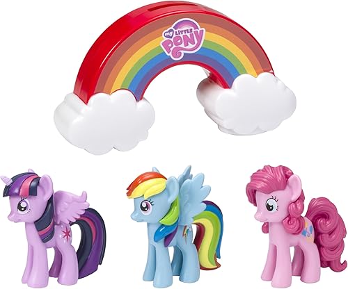 Miniatura 7 de DecoSet My Little Pony Over The Rainbow Signature - Decoración para tartas, decoración de 4 piezas, arco iris, pastel de meñique, brillo crepúsculo,