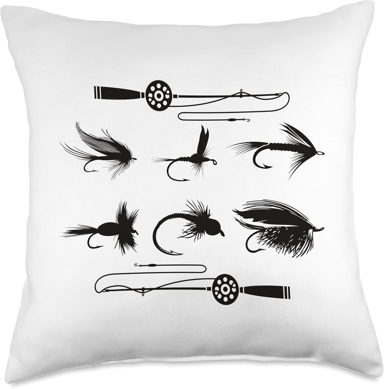 Trout Fly Fishing Nature Outdoor Fisherman Funny Throw Pillow