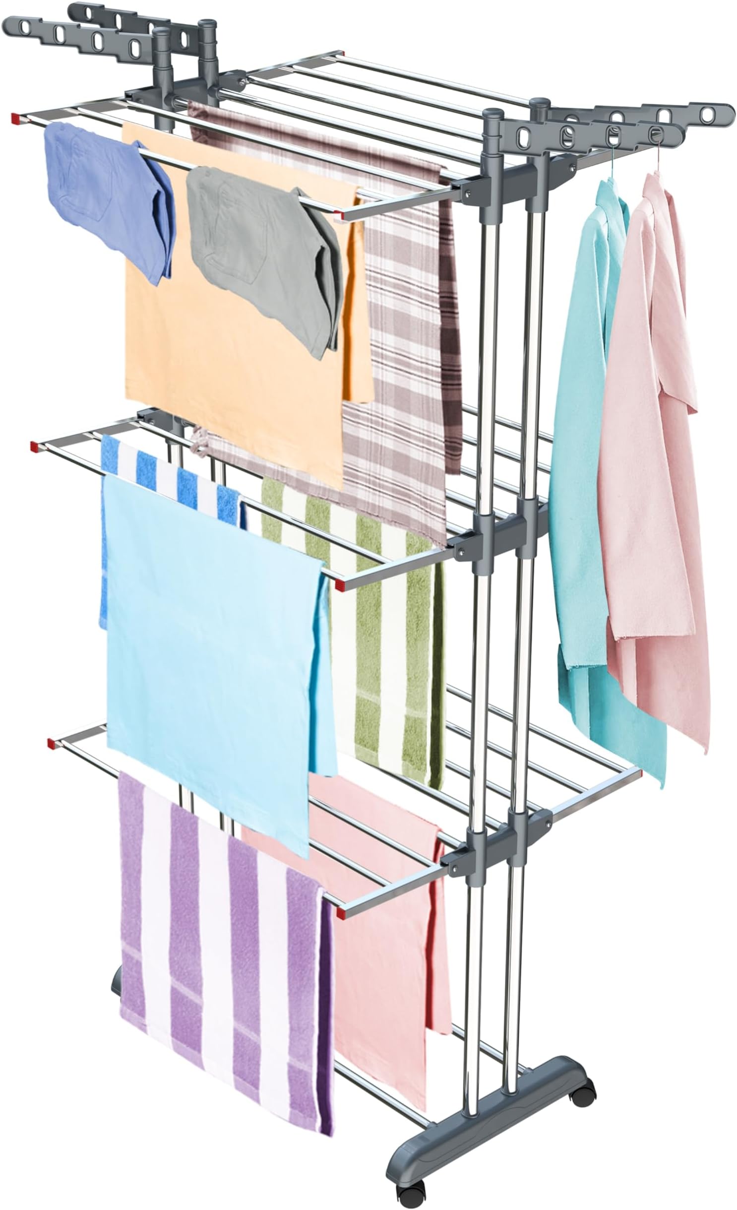 VR 3-Tier Foldable Cloth Drying Stand/Rack Fully Stainless Steel Cloth ...