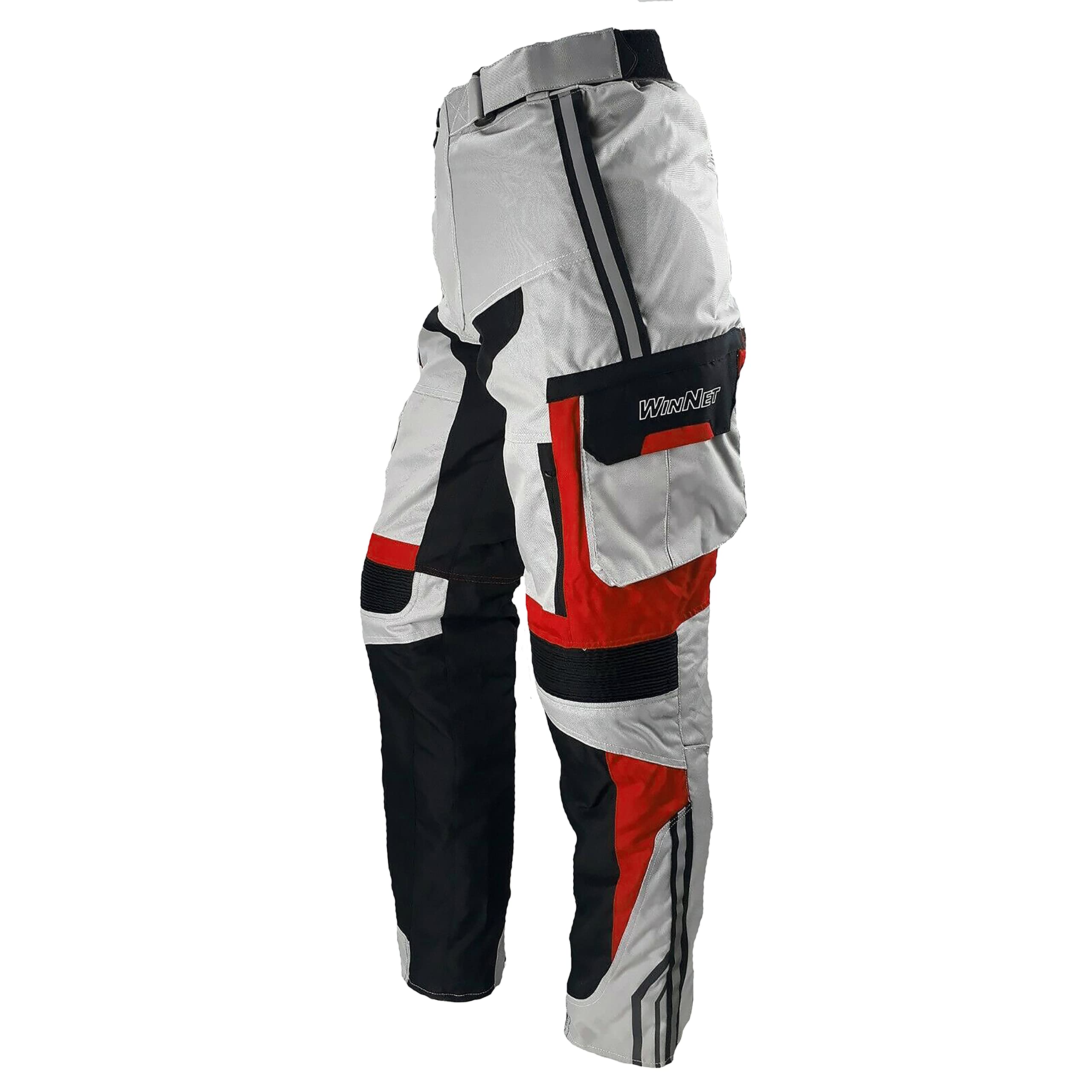 WinNet Pantalone Tecnico da Moto in Cordura con Protezioni Omologate 2° Livello (il più alto)