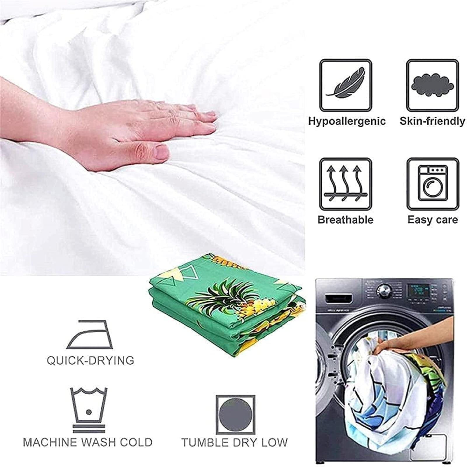 Funda nórdica de 140 x 200 cm, diseño de flores de cerezo en 3D, Japón, juego de cama, 1 personas, con cremallera, y 2 fundas de almohada de 3 piezas para niños y adultos