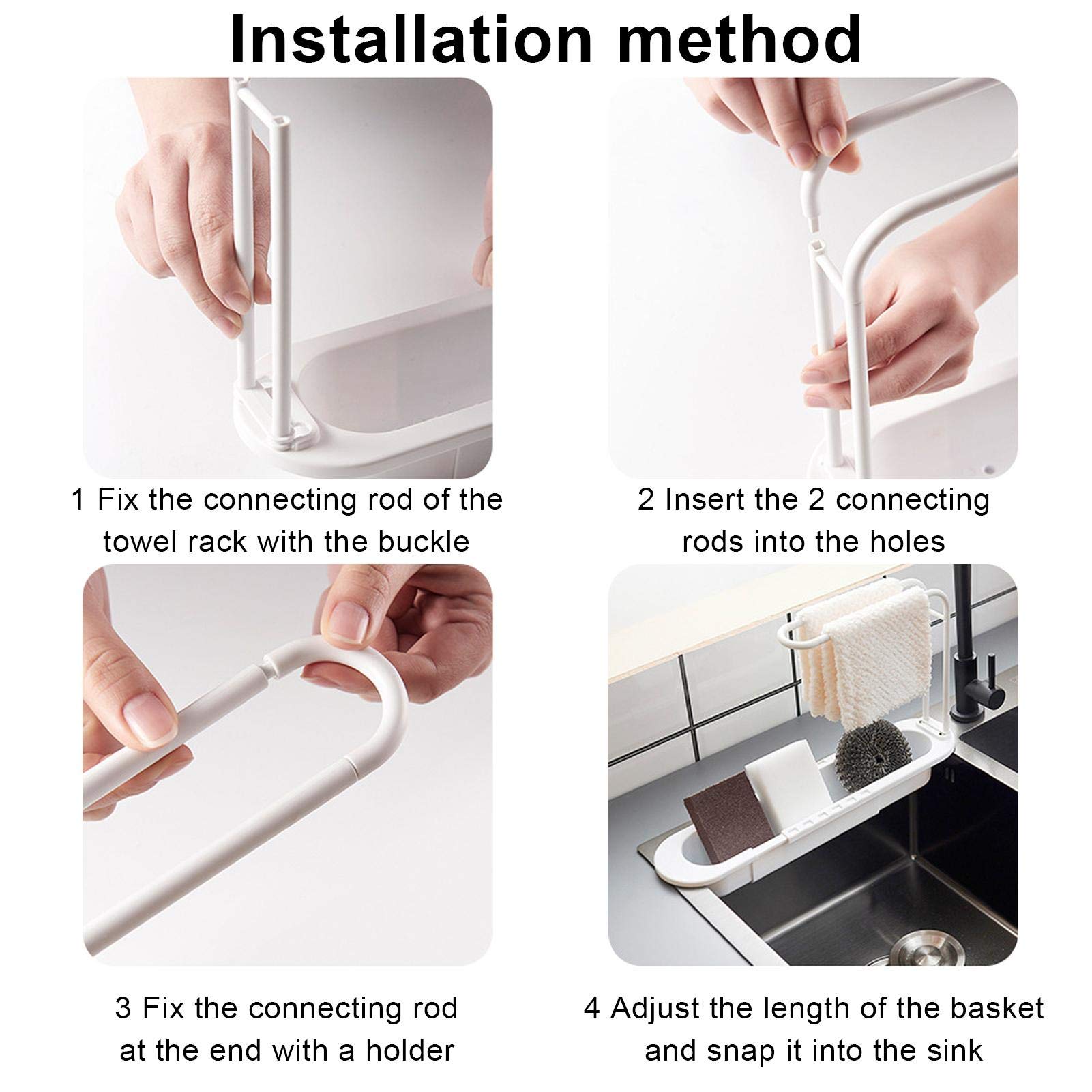 Support D'Évier Télescopique Drain, Support De Rangement Télescopique
