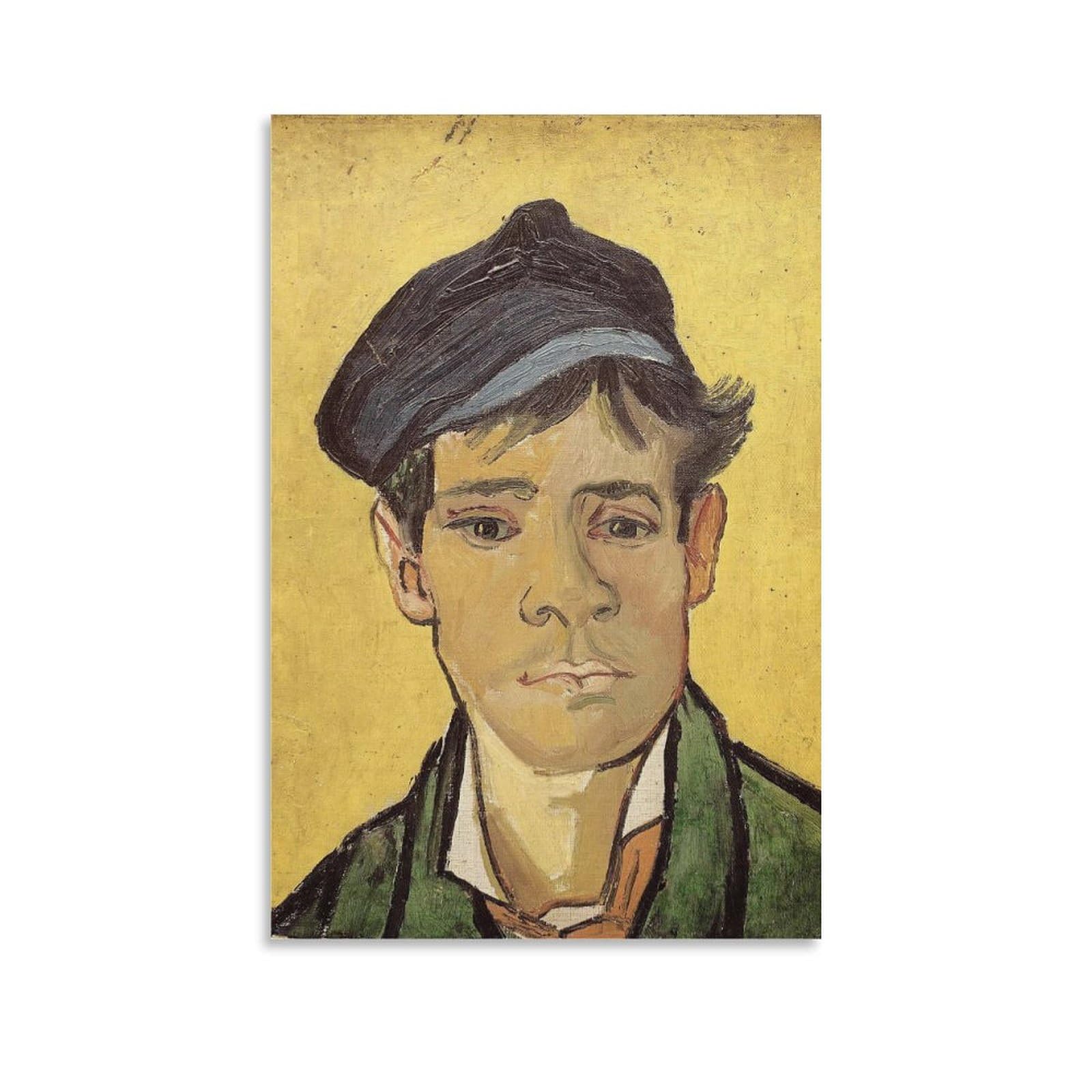 Young Man with Cap by Vincent Van Gogh Wall Art Prints Poster Wall Art Poster Scroll Canvas Painting Picture Living Room Decor Home 12x18inch(30x45cm)