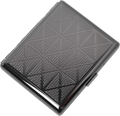 Caja de cigarrillos de metal vintage clásicacaja de almacenamiento, puede contener 100's 20pcs (negro)