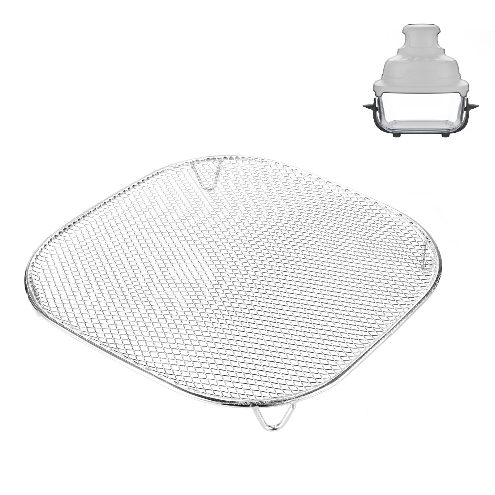 Crisper Tray Compatible with Ninja Crispi 2.5QT 4QT & Crispi Pro 6QT Glass Container, Stainless Steel Metal Mesh Crisper Rack Air Fryer Accessories Replaces FN090 FN091 FN100 FN101 FN103