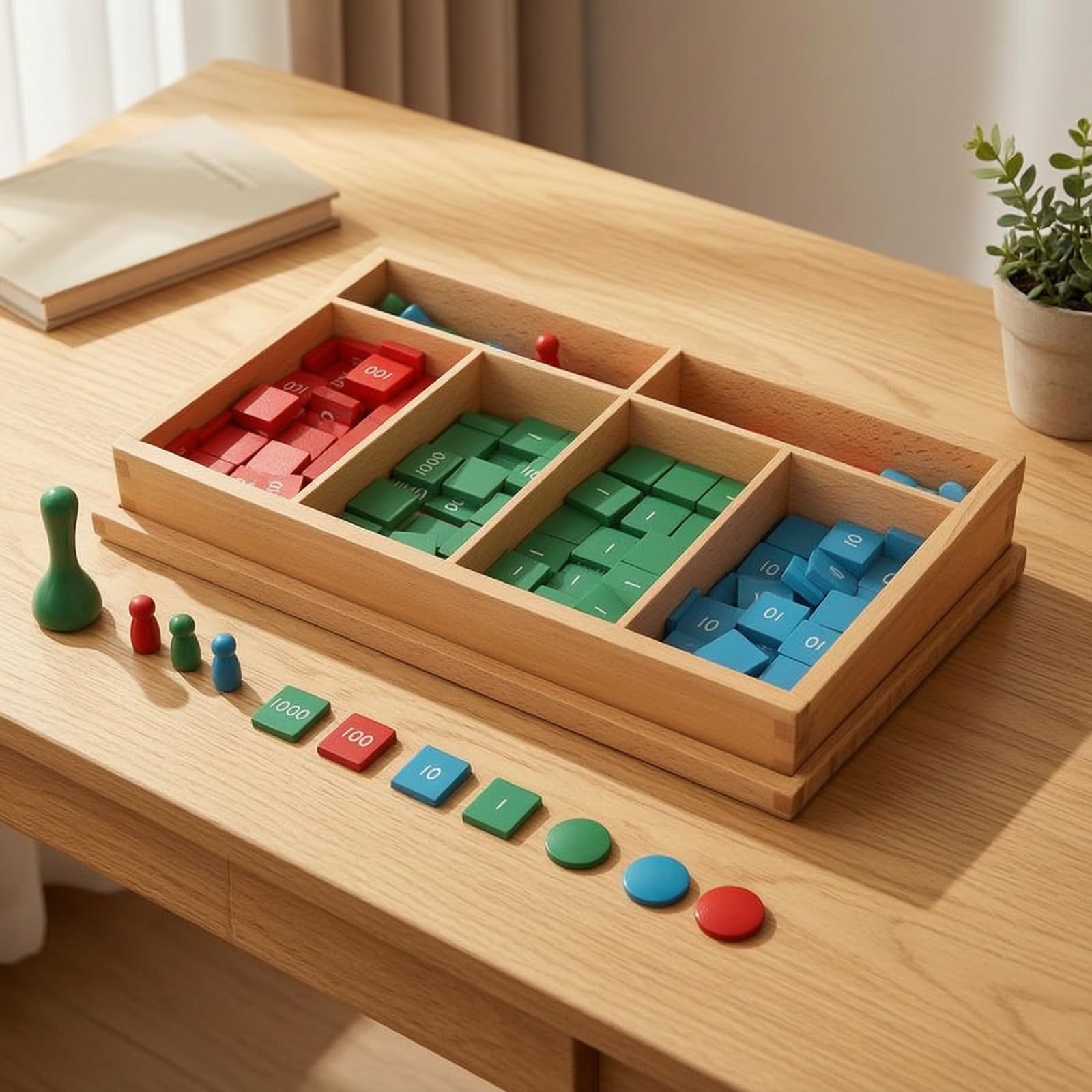 Juego Matemáticas Pedagógico Tabla Calcular con Fichas Coordinación Ojo-Mano Tabla Contear para Preescolares, Maestros