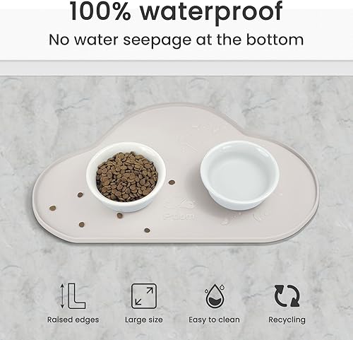 Miniatura 74 de Ptlom Mantel individual de silicona para perros y gatos, antideslizante, impermeable, para alimentos y agua, tapete para bandeja para cachorros