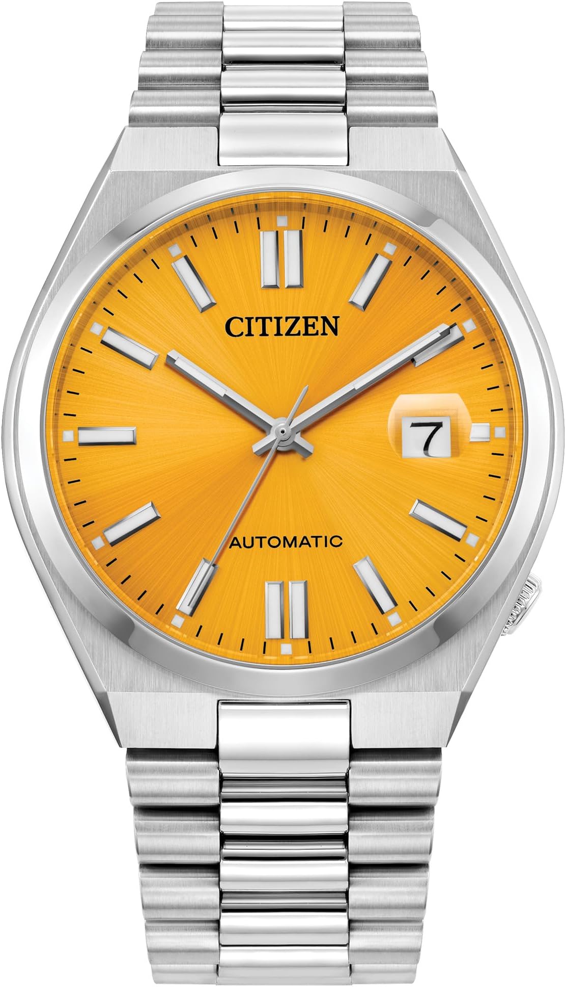 Citizen Eco-Drive Tsuyosa Yellow Dial and Stainless Steel Bracelet Watch 40mm NJ0150-56Z, 5 inches, Modern