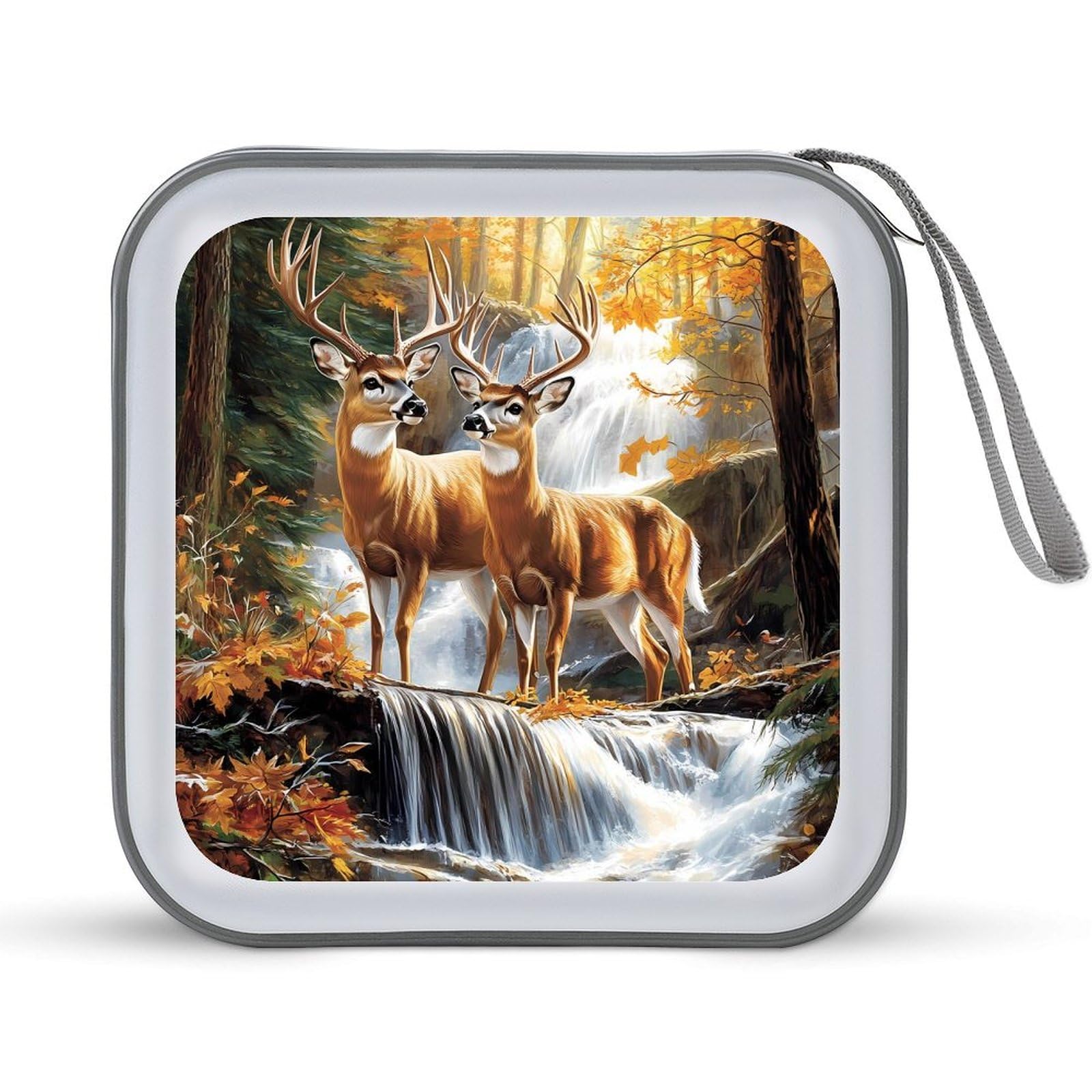 Deer Wild Animal Forests CD Case Plastic DVD Case Holder Wallet Disc Storage Organizer for Car Travel
