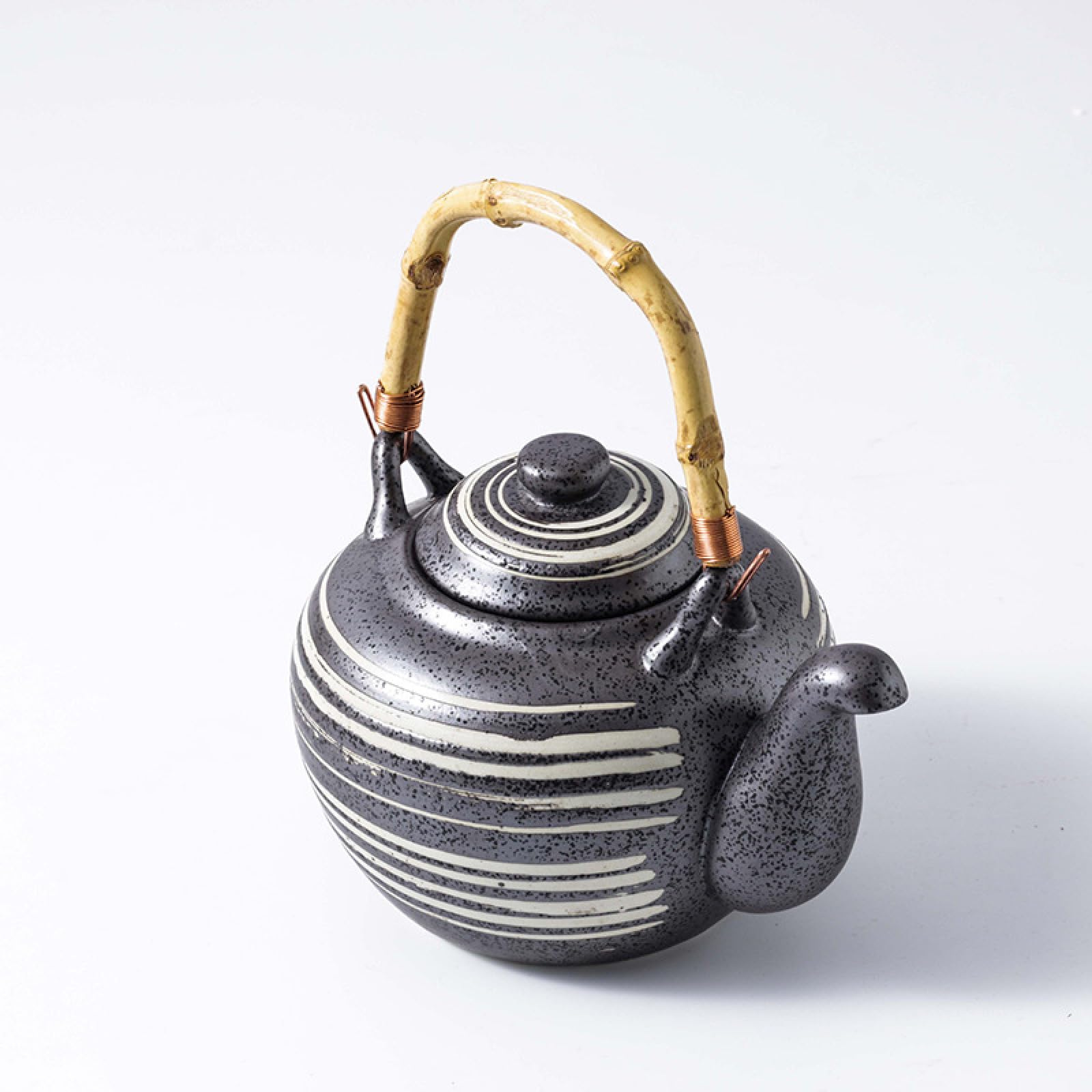 Teiera nera Kyusu Teiera con infusore per tè sfuso Teiera giapponese in ceramica con manico laterale per ufficio, casa, regali per bevitori di tè
