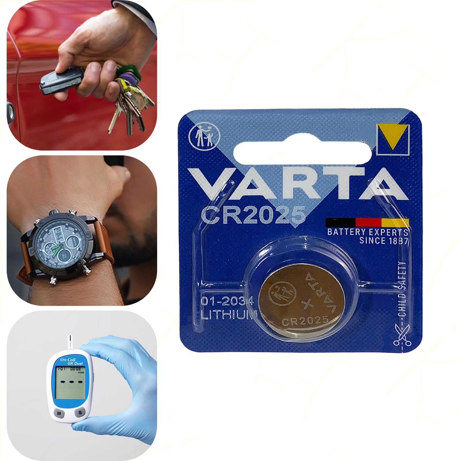 Pila alcalina o litio 3 V/12 V/1,55 V – Batería de larga duración para relojes, mandos a distancia, juguetes y dispositivos electrónicos (10, pila de litio CR2025 3 V)