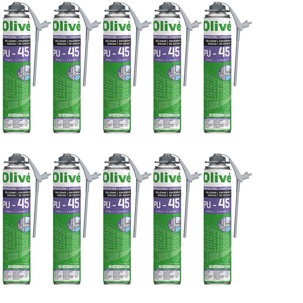 10 Schiume espansive poliuretano PRO 45 750 ml per pistola – Qualità professionale
